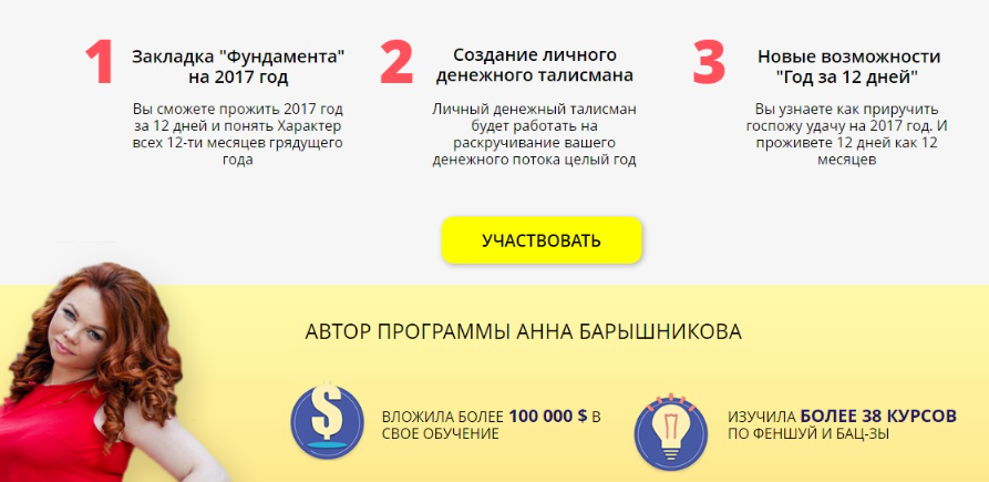 Год за 12 дней для Богатой Женщины, 2016 (Анна Барышникова)