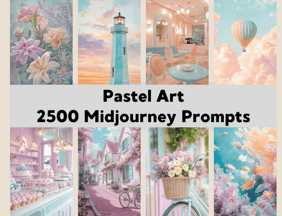 [ChillaxDesignsArt] 2500 промптов для создания пастельных изображений в Midjourney