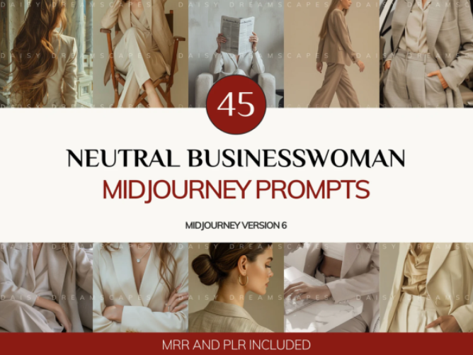 Эстетические промпты для создания изображений роскошных бизнес леди Midjourney (DaisyDreamscapes)