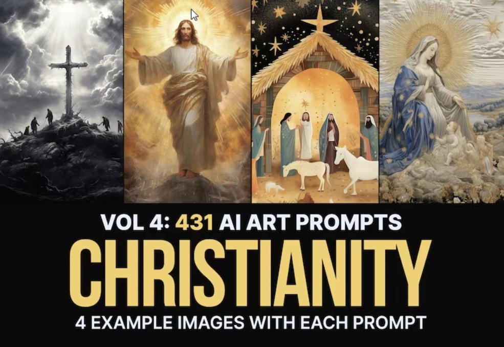 [SevenstylesDesign] 431 промпта Midjourney на тему христианства. Том 4