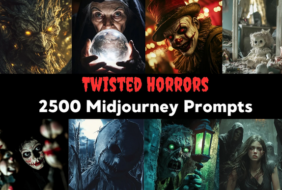 [ChillaxDesignsArt] Готический кошмар: 2500 жутких промптов для Midjourney