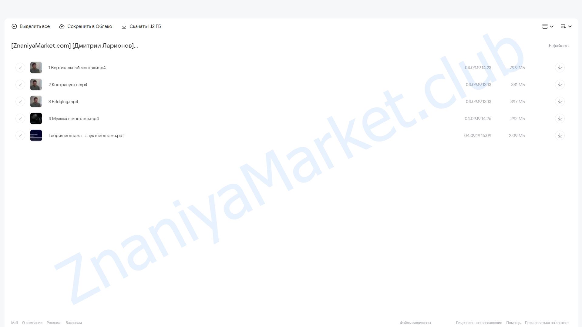 Теория монтажа. звук в монтаже (Дмитрий Ларионов) облако mail, фото 2 из 2.