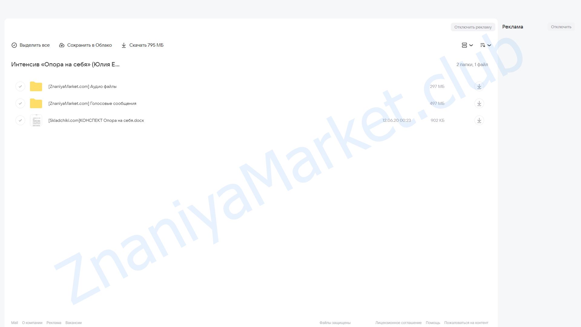 Интенсив «Опора на себя» (Юлия Егорушкина) облако mail, фото 2 из 2.