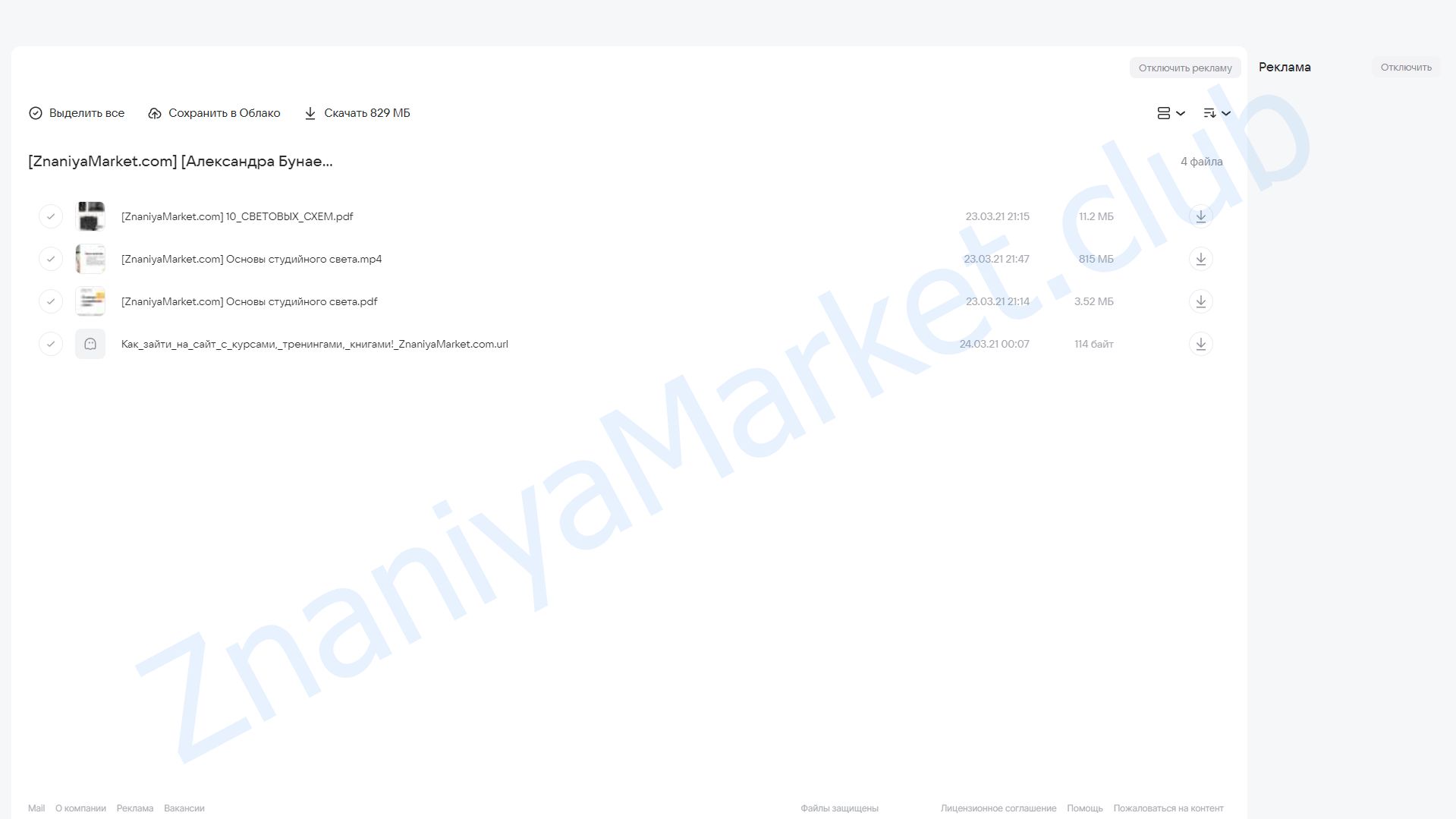 Основы студийного света (Александра Бунаева) облако mail, фото 2 из 2.