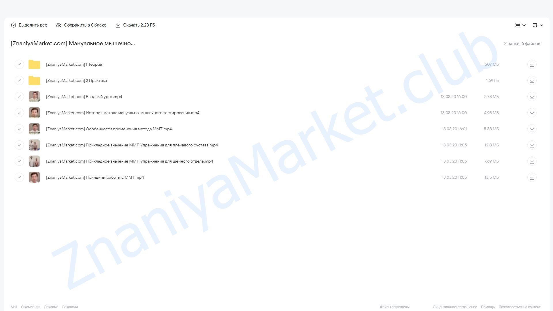 Мануальное мышечное тестирование (Михаил Касаткин) облако mail, фото 2 из 2.