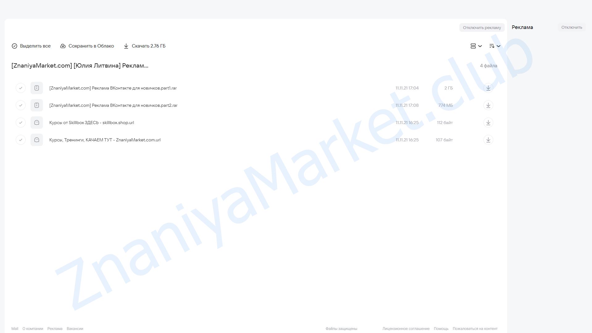 Реклама ВКонтакте для новичков (Юлия Литвина) облако mail, фото 2 из 2.