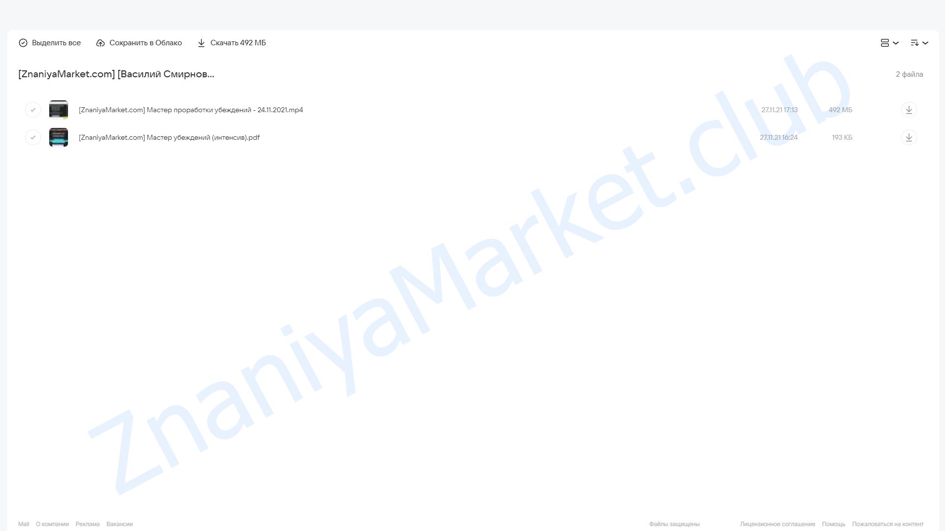 Мастер проработки убеждений (Василий Смирнов) облако mail, фото 2 из 2.