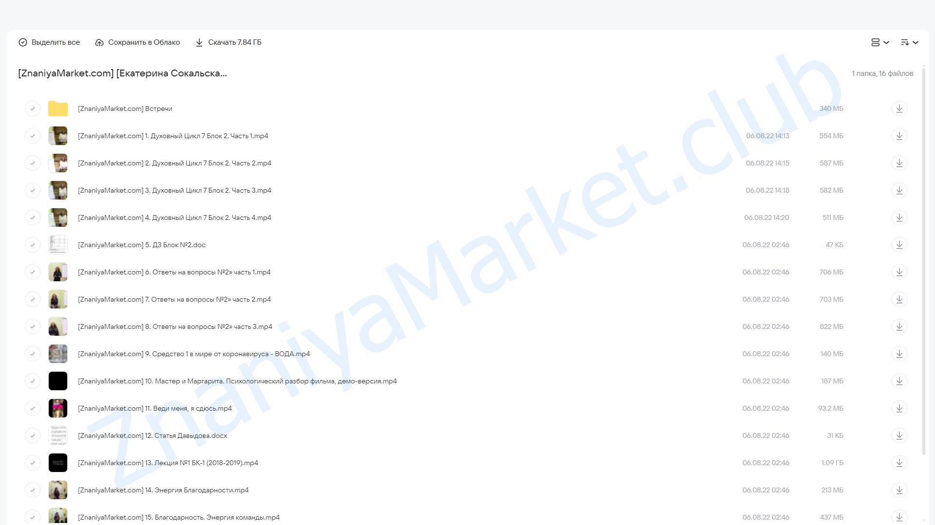 Духовный Цикл. Поток №7. Весна 2022. Блок 2 (Екатерина Сокальская) облако mail, фото 2 из 2.