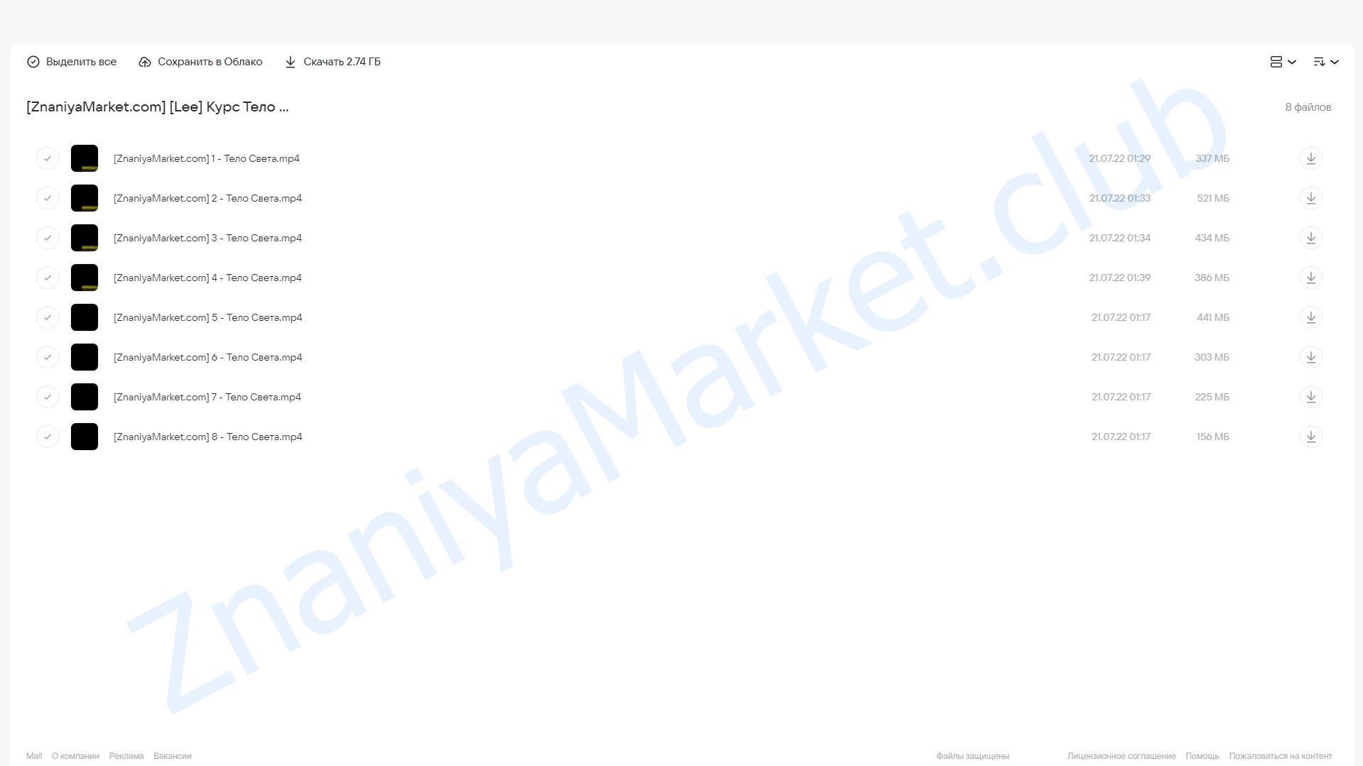 Курс «Тело Света» (Lee) облако mail, фото 2 из 2.