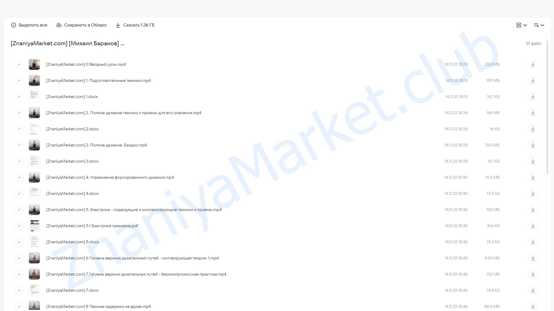 Курс по дыхательным практикам (Михаил Баранов) облако mail, фото 2 из 2.