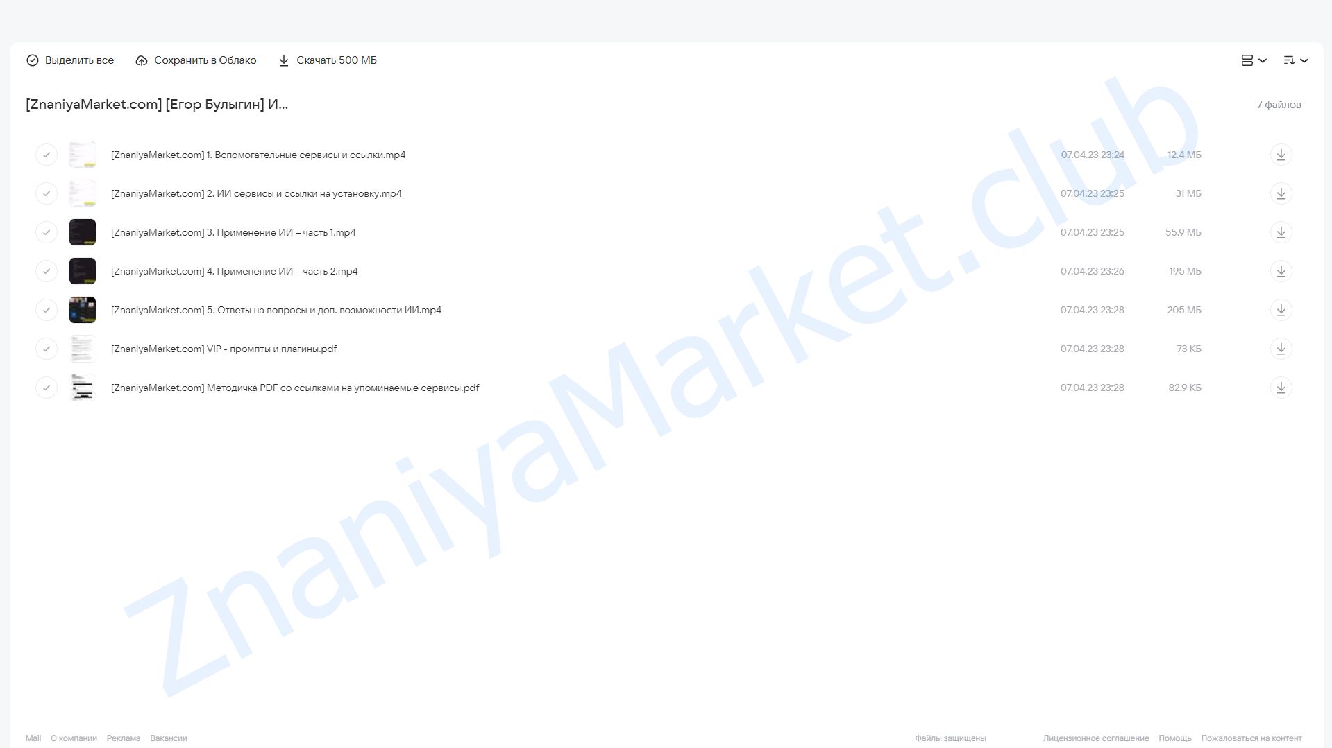 ИИ-ассистент. Тариф Участие + Запись (Егор Булыгин) облако mail, фото 2 из 2.