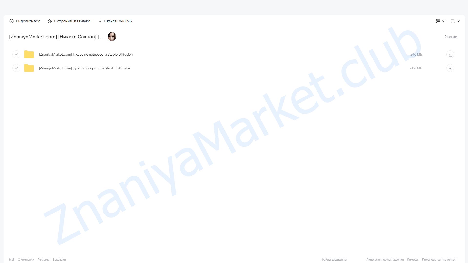 [Udemy] Курс по нейросети Stable Diffusion (Никита Сахнов) облако mail, фото 2 из 2.