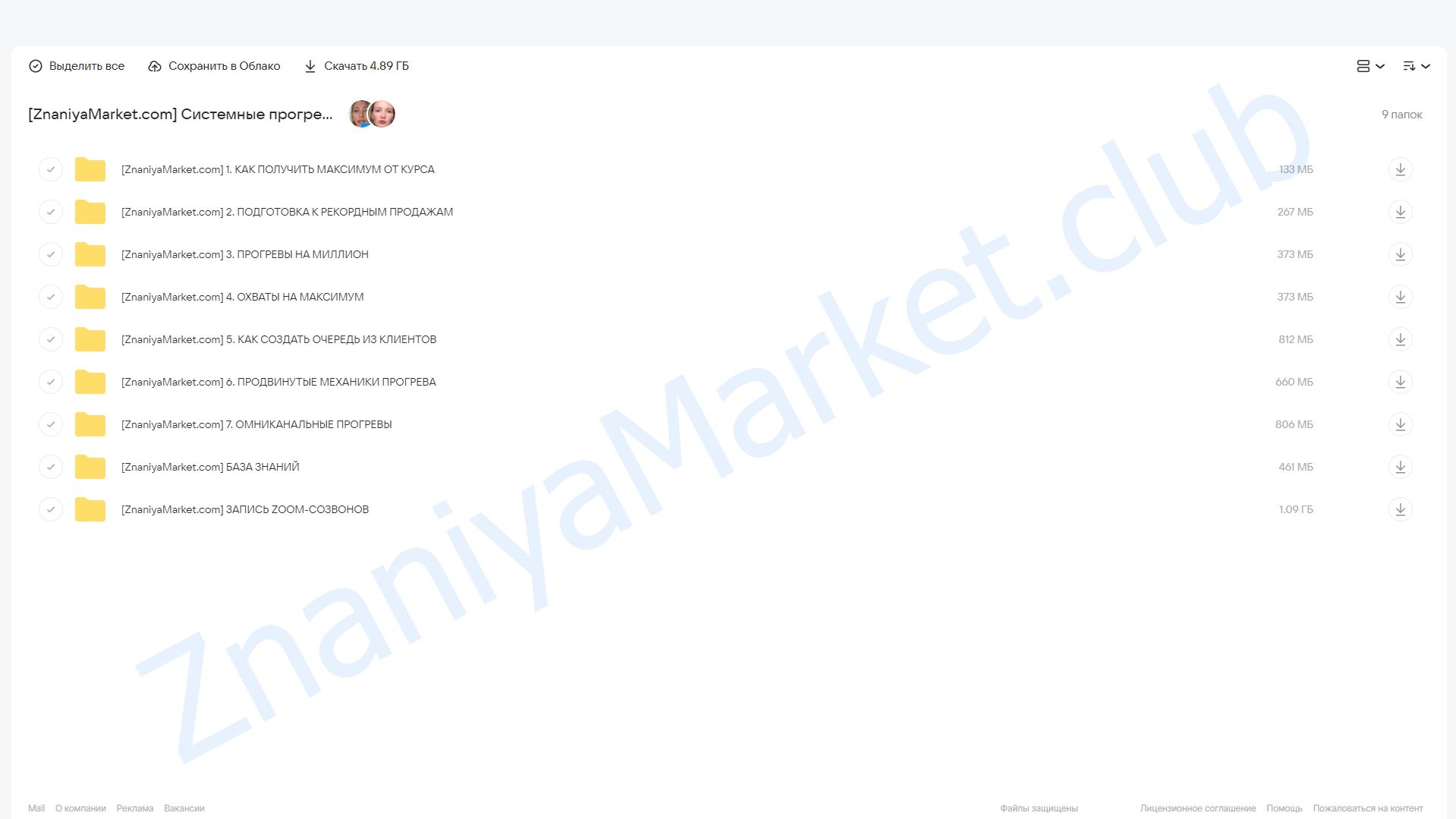 Системные прогревы. Тариф Прогревы на миллион (Диана Ероклинцева) облако mail, фото 2 из 2.