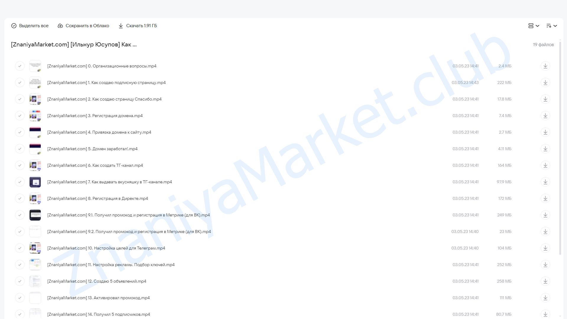 Как создать простой сайт и привлекать подписчиков в ТГ через Яндекс.Директ (Ильнур Юсупов) облако mail, фото 2 из 2.
