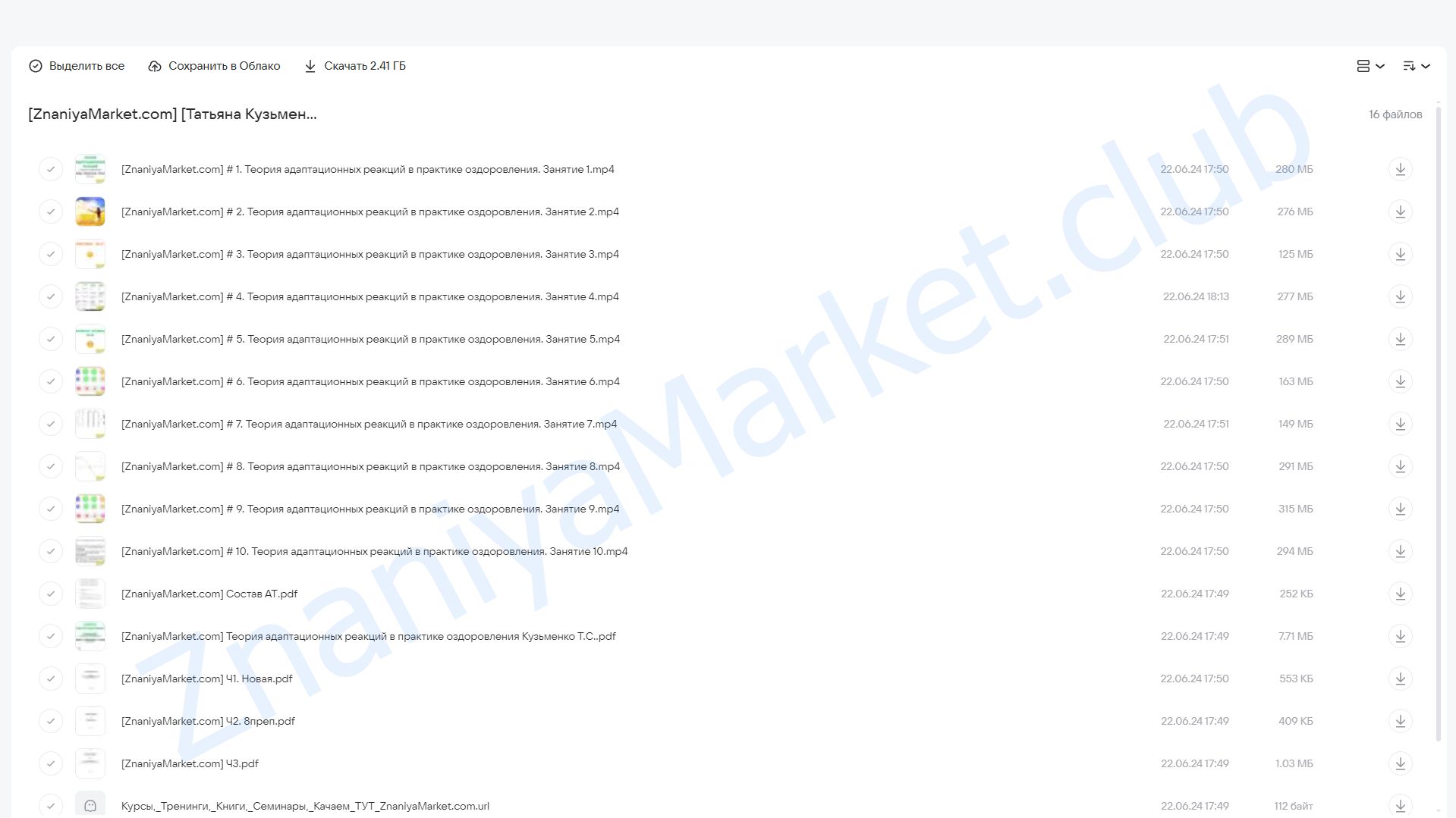 Адаптационная терапия. Базовый курс (Татьяна Кузьменко) облако mail, фото 2 из 2.