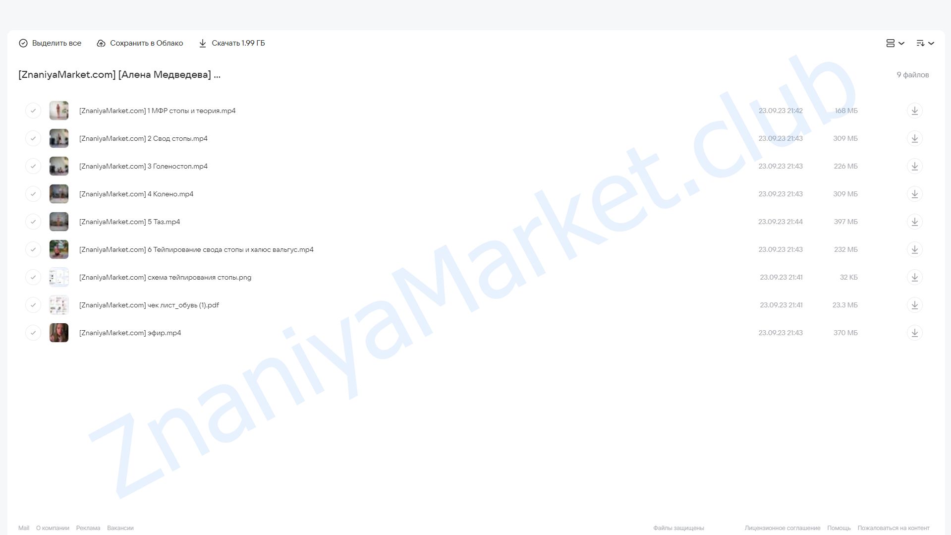 Интенсив. Спина, колени и стопы (Алена Медведева) облако mail, фото 2 из 2.