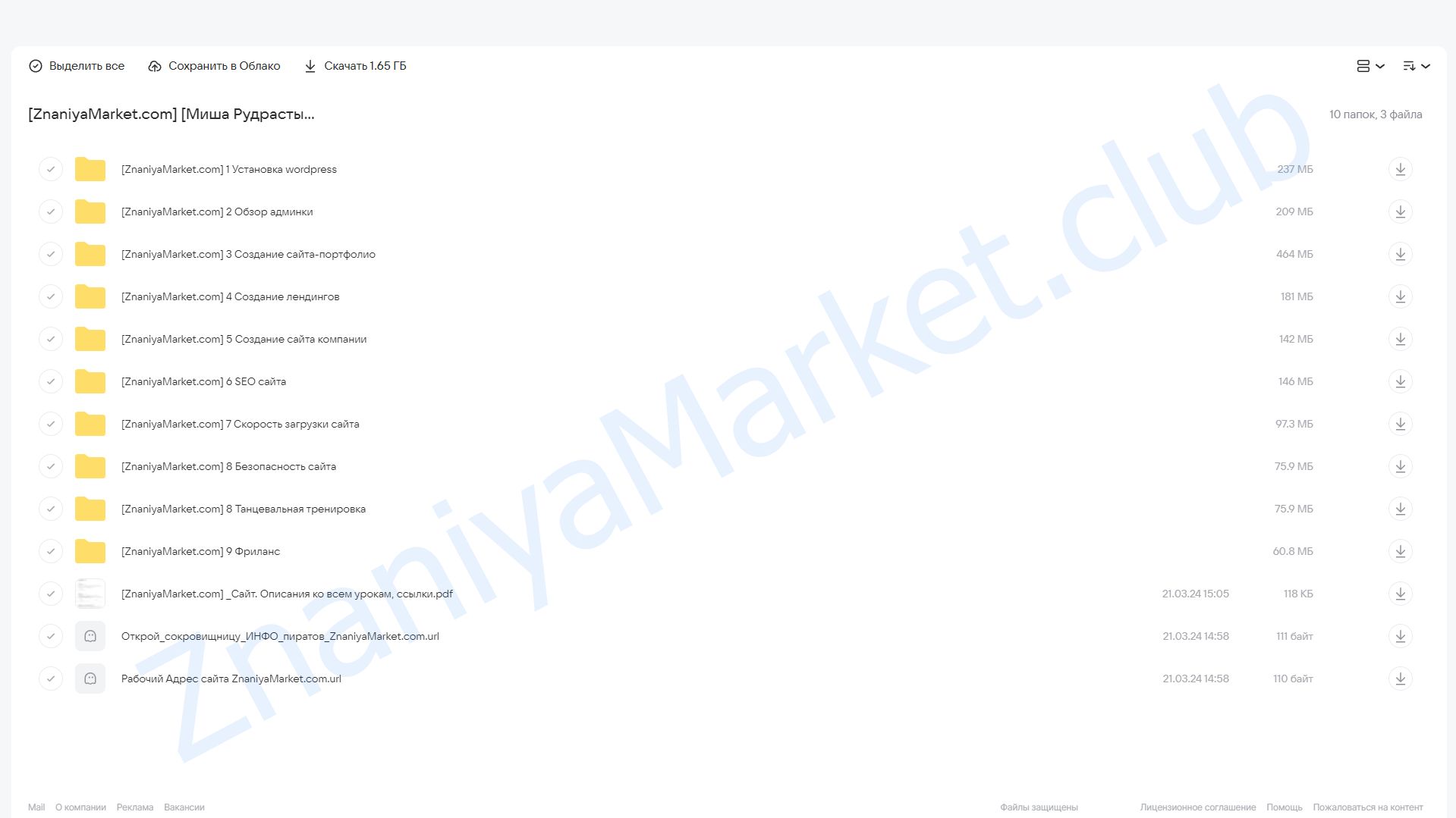 Курс по созданию сайта на WordPress с нуля (Миша Рудрастых) облако mail, фото 2 из 2.
