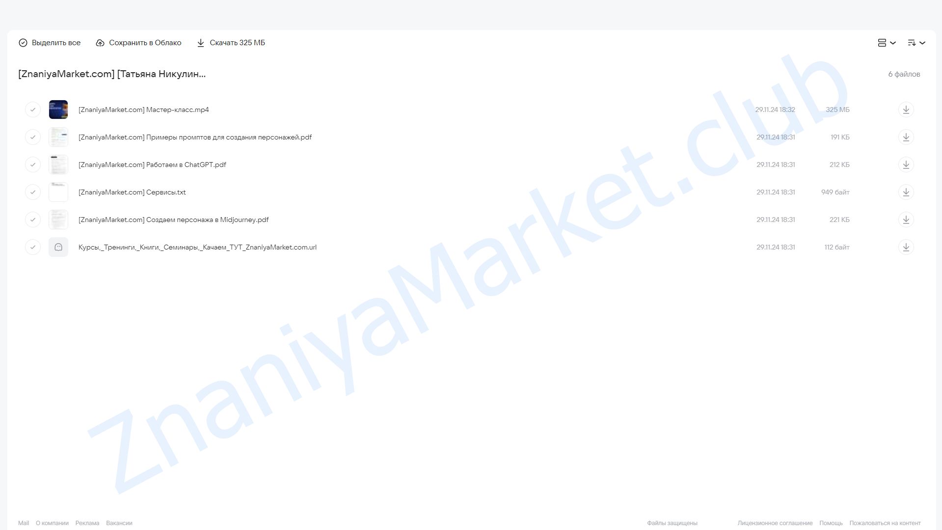 Мастер-класс по созданию мультфильма с помощью нейросетей (Татьяна Никулина) облако mail, фото 2 из 2.