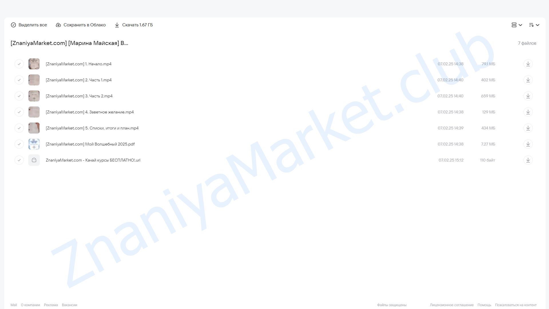 Воркшоп Мой Волшебный 2025 год (Марина Майская) облако mail, фото 2 из 2.