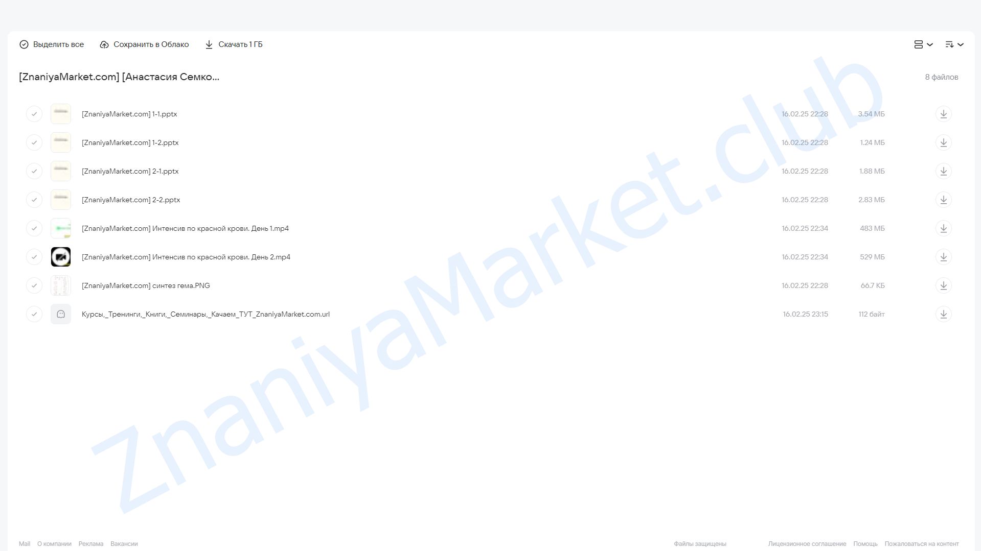 Интенсив по красной крови (Анастасия Семко) облако mail, фото 2 из 2.