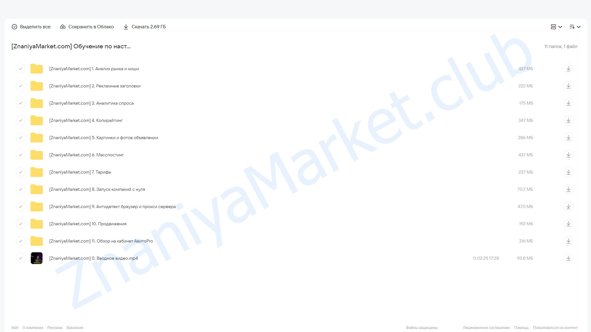 Обучение по настройке рекламы на Авито (Алексей Рябов) облако mail, фото 2 из 2.