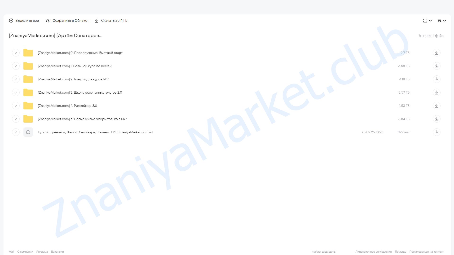 Большой курс: Reels чужими руками. БК7 7 поток Тариф Vip (Артём Сенаторов) облако mail, фото 2 из 2.