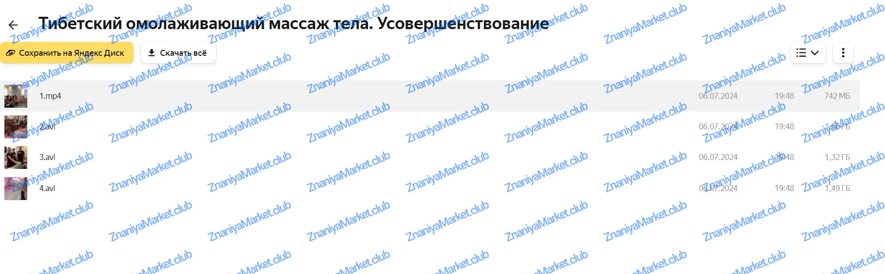 Все массажные техники по телу и лицу (Татьяна Шубина) файлы курса на Яндекс Облако скриншот 7