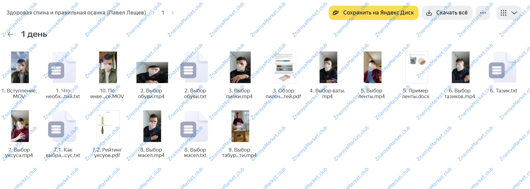 Здоровая спина и правильная осанка (Павел Лещев) файлы курса на облаке скриншот 3