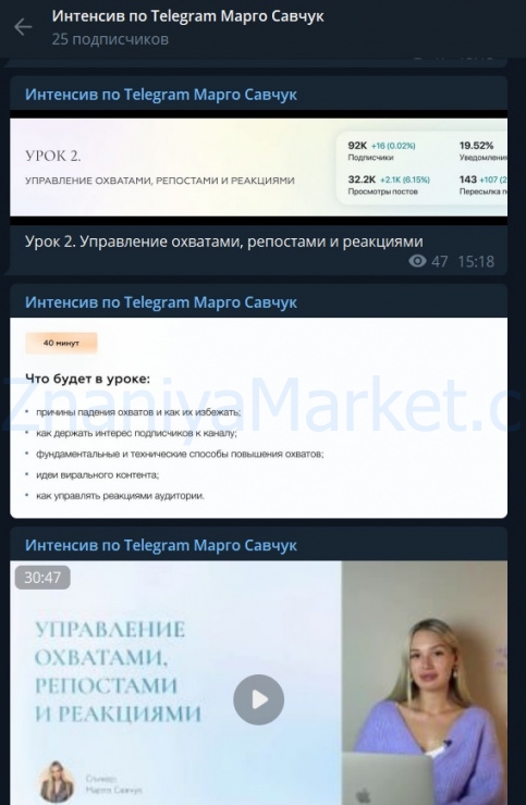 Интенсив по Telegram. Тариф Платинум (Марго Савчук) скрин на облаке, фото 2 из 2.