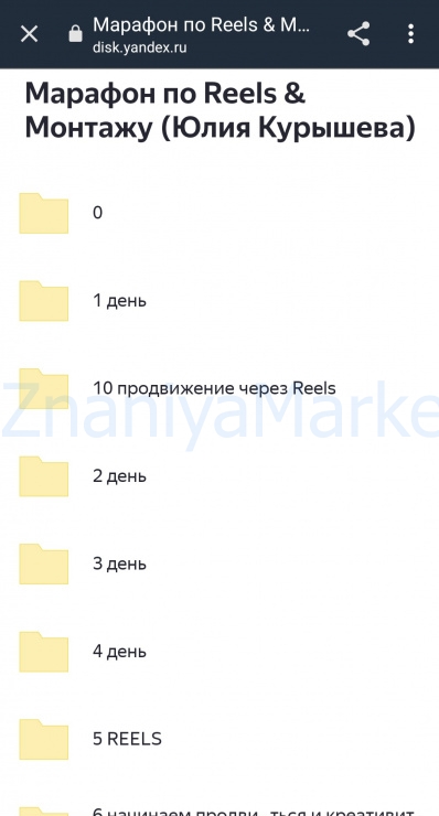 Марафон по Reels & Монтажу (Юлия Курышева) скрин на облаке, фото 2 из 2.