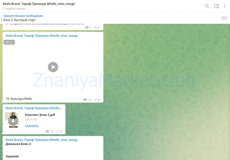 [hello_miss_margo] Reels brand. Тариф Premium (Маргарита Бышкова) скрин на облаке, фото 2 из 2.