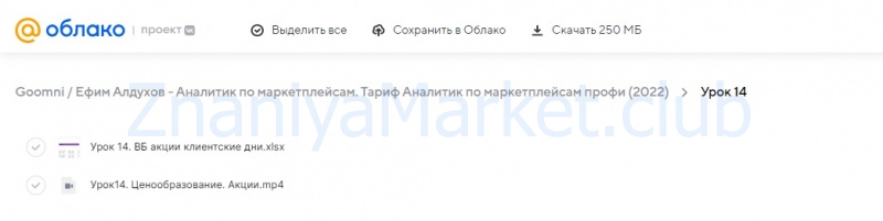[Goomni] Аналитик по маркетплейсам. Тариф Аналитик по маркетплейсам профи (Ефим Алдухов) скрин на облаке, фото 2 из 2.