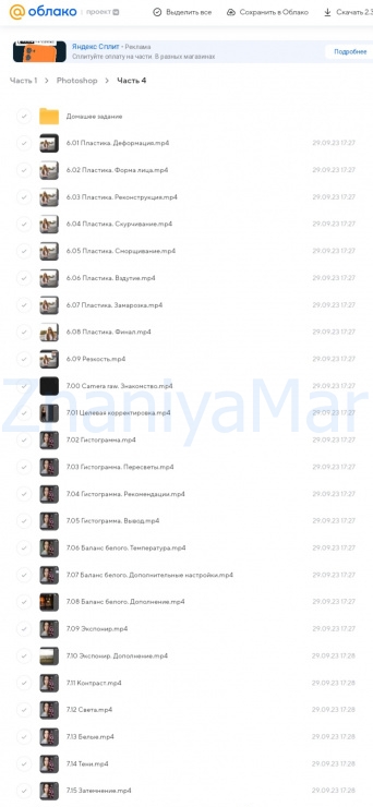 Курс Prime. Учим делать фото за которые платят. Тариф Вольный (Артём Гришин) скрин на облаке, фото 2 из 2.