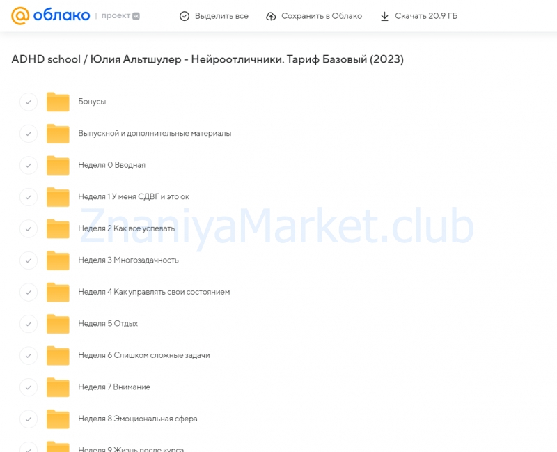 [ADHD school] Нейроотличники. Тариф Базовый (Юлия Альтшулер) скрин на облаке, фото 2 из 2.