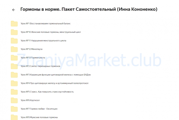 Гормоны в норме. Пакет Все вместе (Инна Кононенко) скрин на облаке, фото 2 из 2.