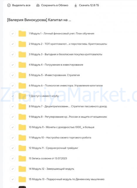 Капитал на крипте. 8 поток. Тариф Золото (Валерия Винокурова) скрин на облаке, фото 2 из 2.