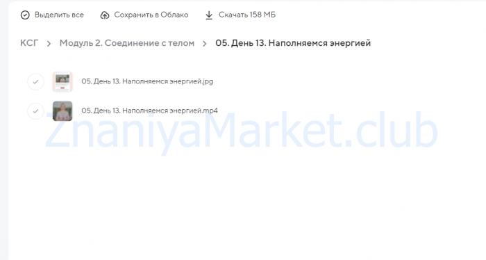 Курс по Каскадному Сухому Голоданию. Тариф Я Сама (Алла Воронкова) скрин на облаке, фото 2 из 2.