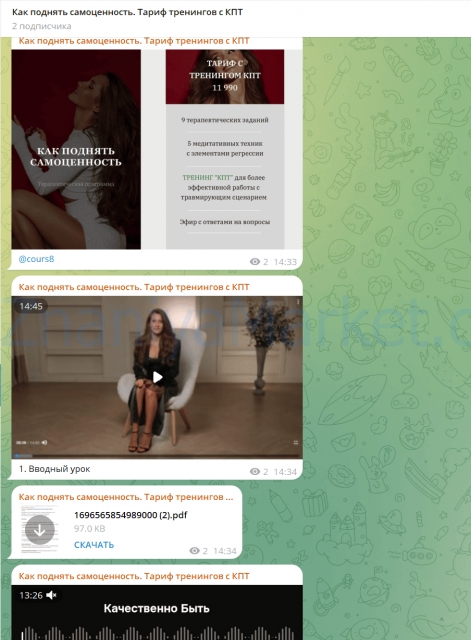 Как поднять самоценность. Тариф С тренингом КПТ (vladislavatvs) скрин на облаке, фото 2 из 2.