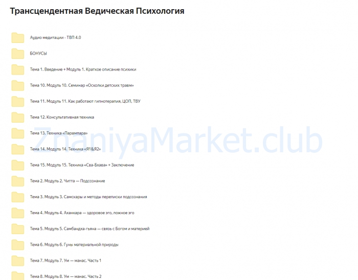 [Drevs] Трансцендентная Ведическая Психология. Тариф  стандарт (Владимир Древс) скрин на облаке, фото 2 из 2.