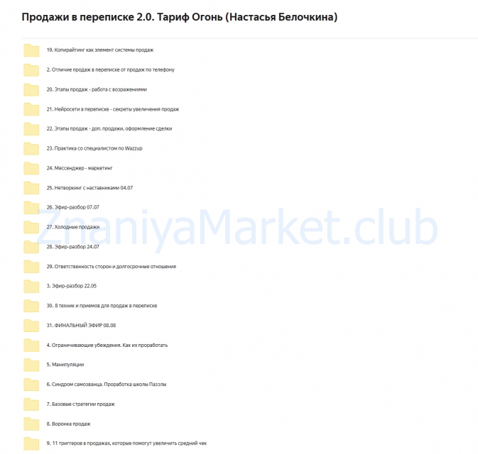 Продажи в переписке 2.0. Тариф Огонь (Настасья Белочкина) скрин на облаке, фото 2 из 2.