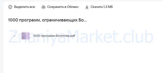 1000 программ, ограничивающих Богатство. Тета-хилинг (Инна Головизнина) скрин на облаке, фото 2 из 2.