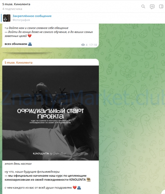 Kinolenta. Курс по киношным reels из твоей повседневности. Тариф Без обратной связи (Sasha Muse) скрин на облаке, фото 2 из 2.