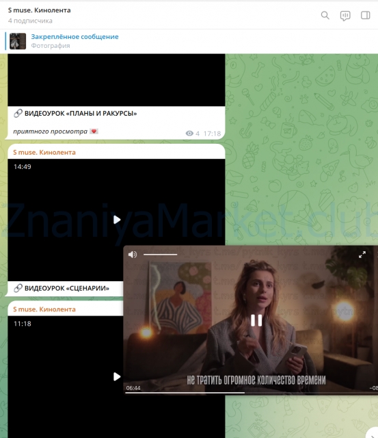 Kinolenta. Курс по киношным reels из твоей повседневности. Тариф Без обратной связи (Sasha Muse) скрин на облаке, фото 2 из 2.