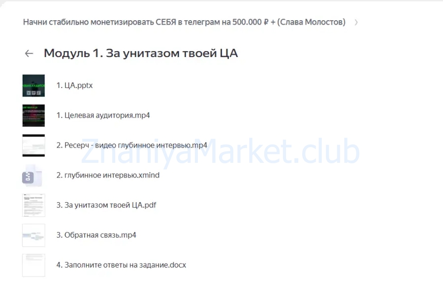 Начни стабильно монетизировать СЕБЯ в телеграм на 500.000 ₽ + (Слава Молостов) скрин на облаке, фото 2 из 2.