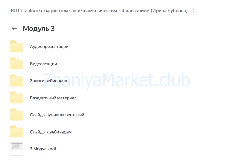 КПТ в работе с пациентом с психосоматическим заболеванием (Ирина Бубнова) скрин на облаке, фото 2 из 2.