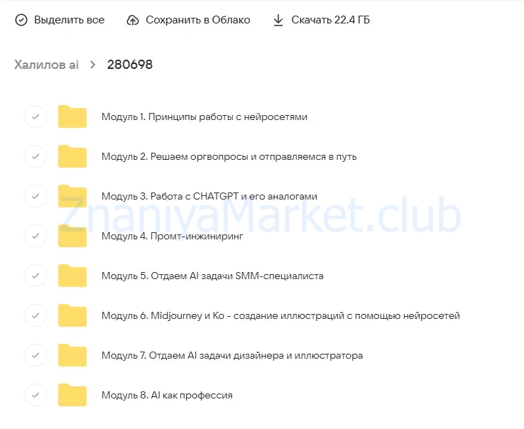 AI для создания контента в Instagram, ВК и Telegra. Тариф Gold (Дамир Халилов) скрин на облаке, фото 2 из 2.
