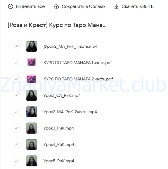 [Роза и Крест] Курс по Таро Манара (Людмила Михайлова) скрин на облаке, фото 2 из 2.